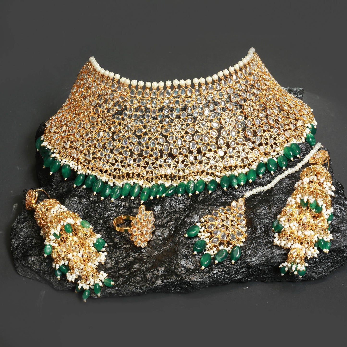 Choker Set With Earring and Ring ,Tika