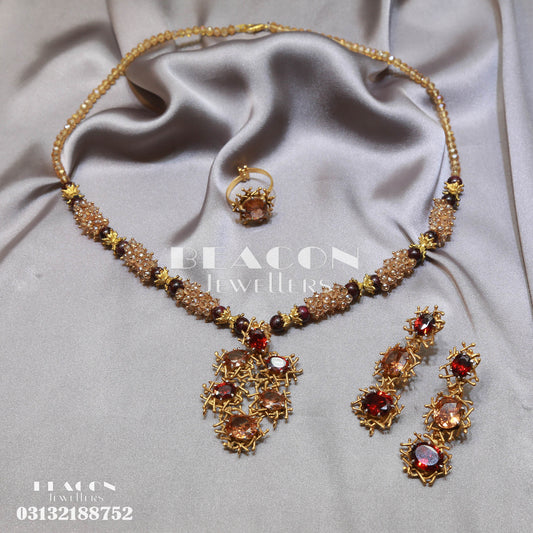 Necklace with Ring and Earrings 02