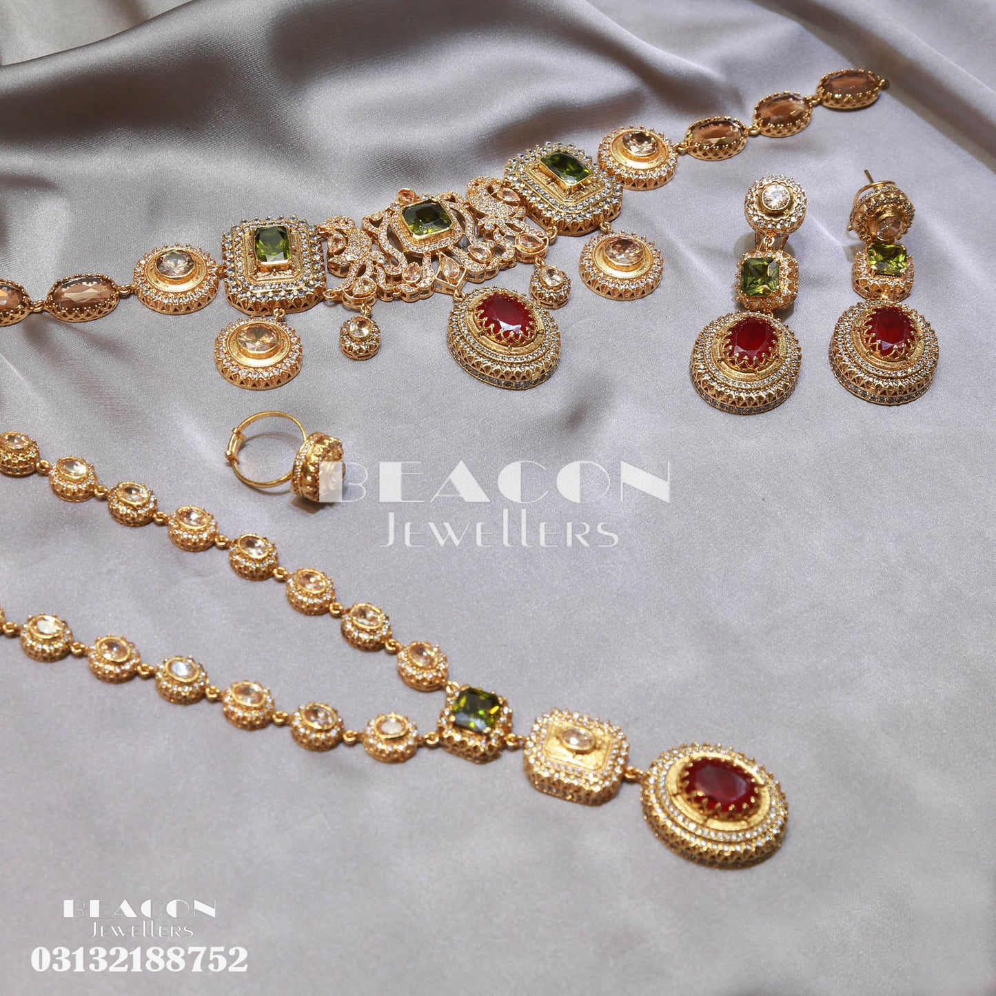 Necklace Set With Mala Earrings Ring