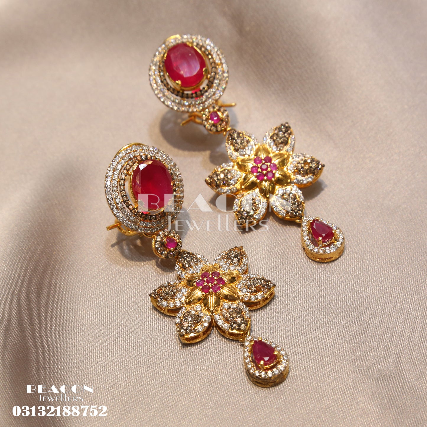 Ruby Mala With Earrings