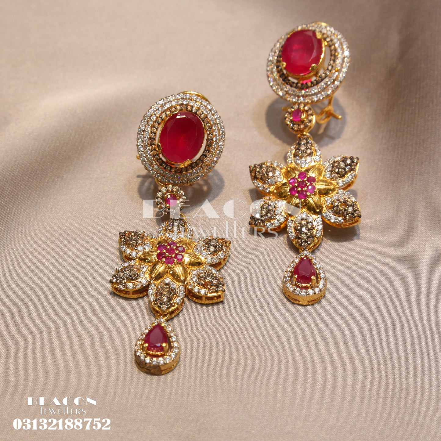 Ruby Mala With Earrings