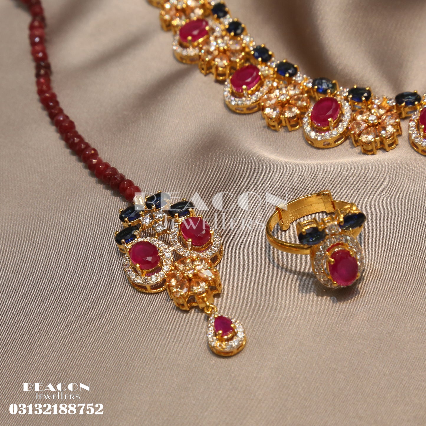 Necklace Set with Ring Tika Earrings