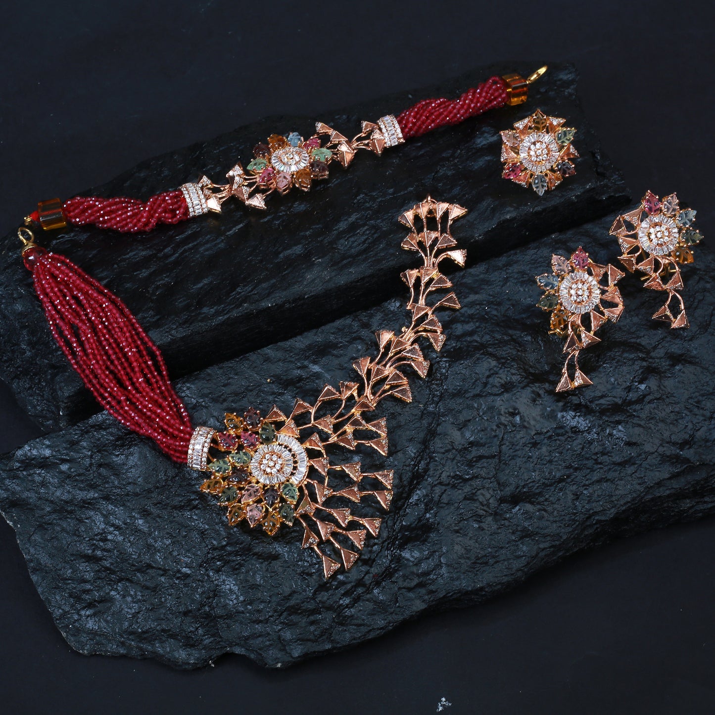 Necklace Set With Bracelet and Earring,Ring