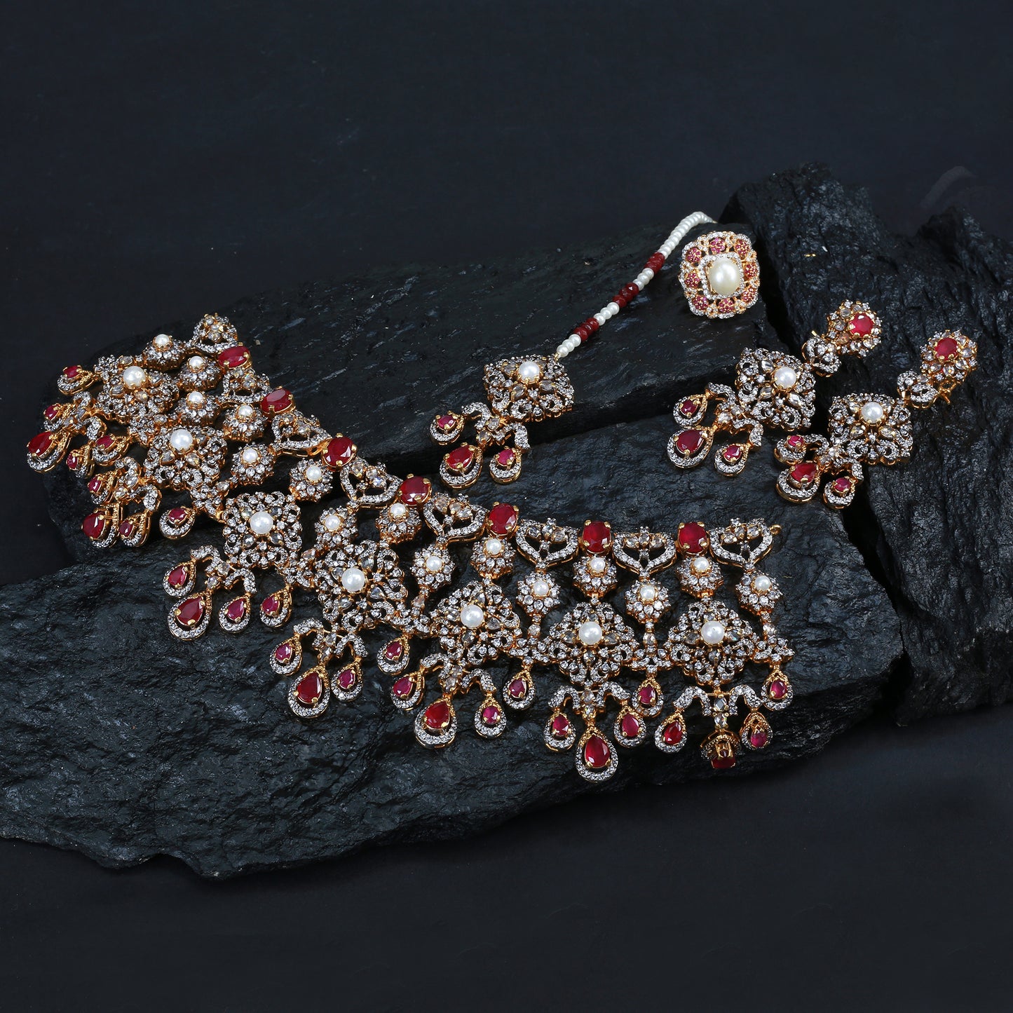 Choker Set With Earring and Tika ,Ring