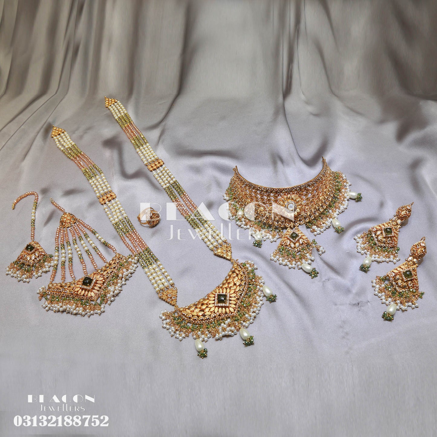 Necklace Set Mala Earrings TIka Jhomars Ring