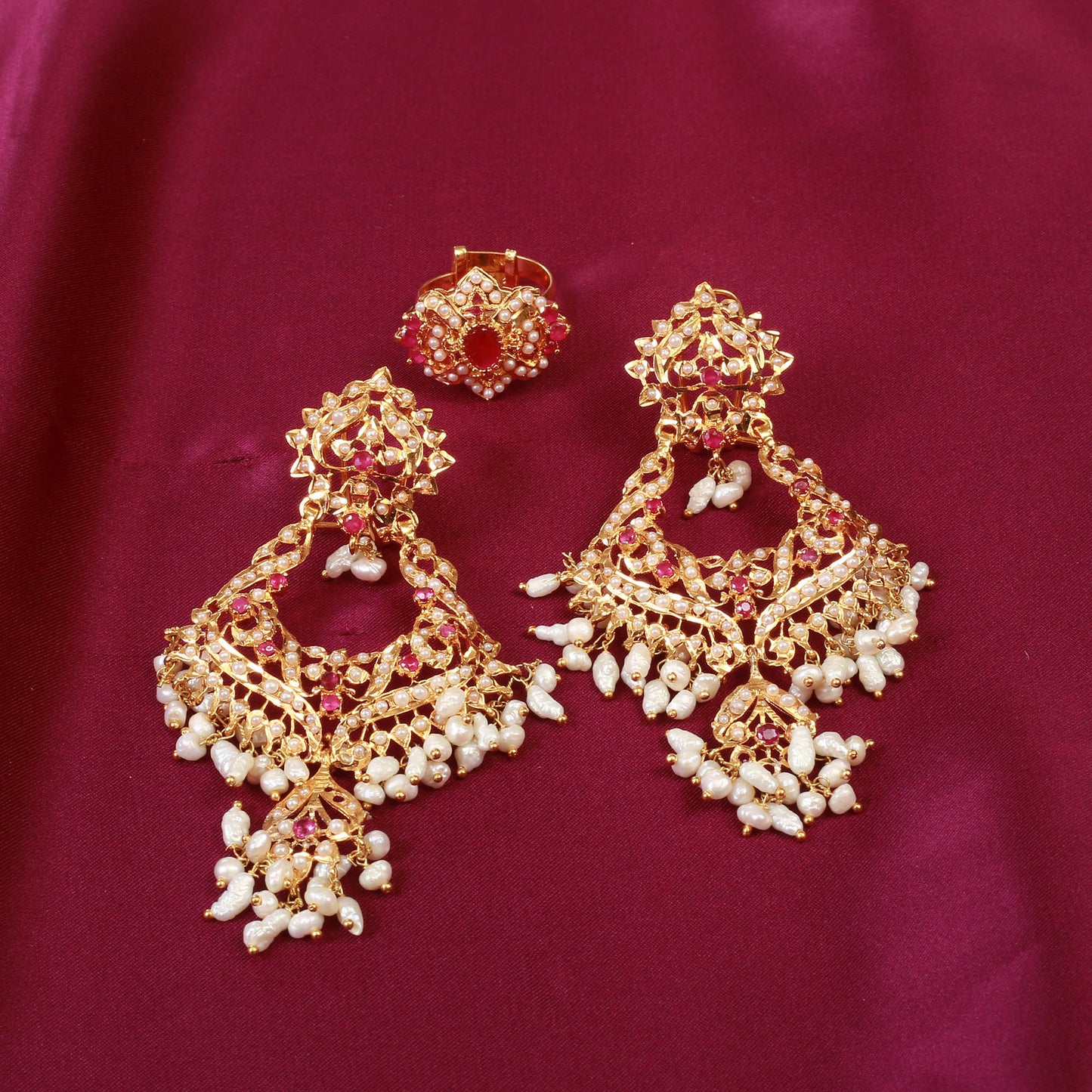 Necklace with Earrings, Rings