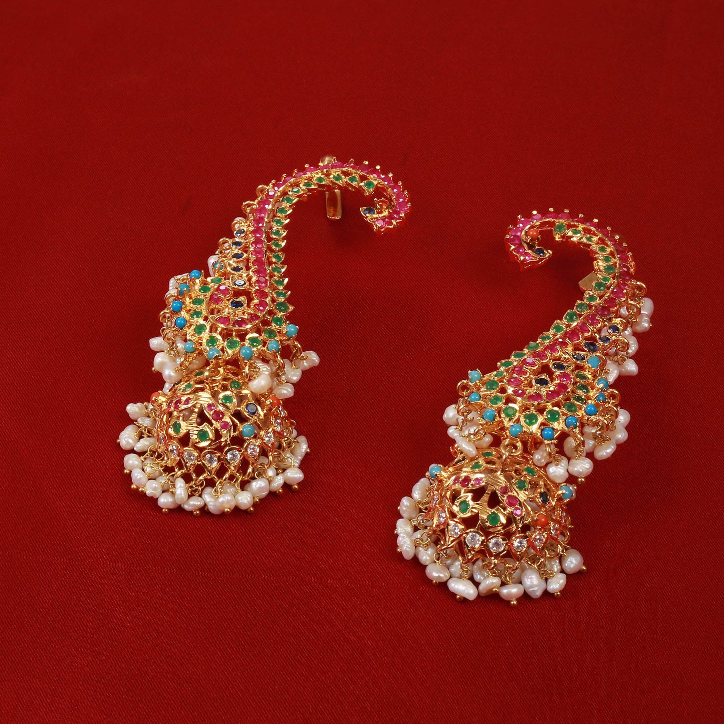 Necklace with Malla, Ring, Earrings, TIka