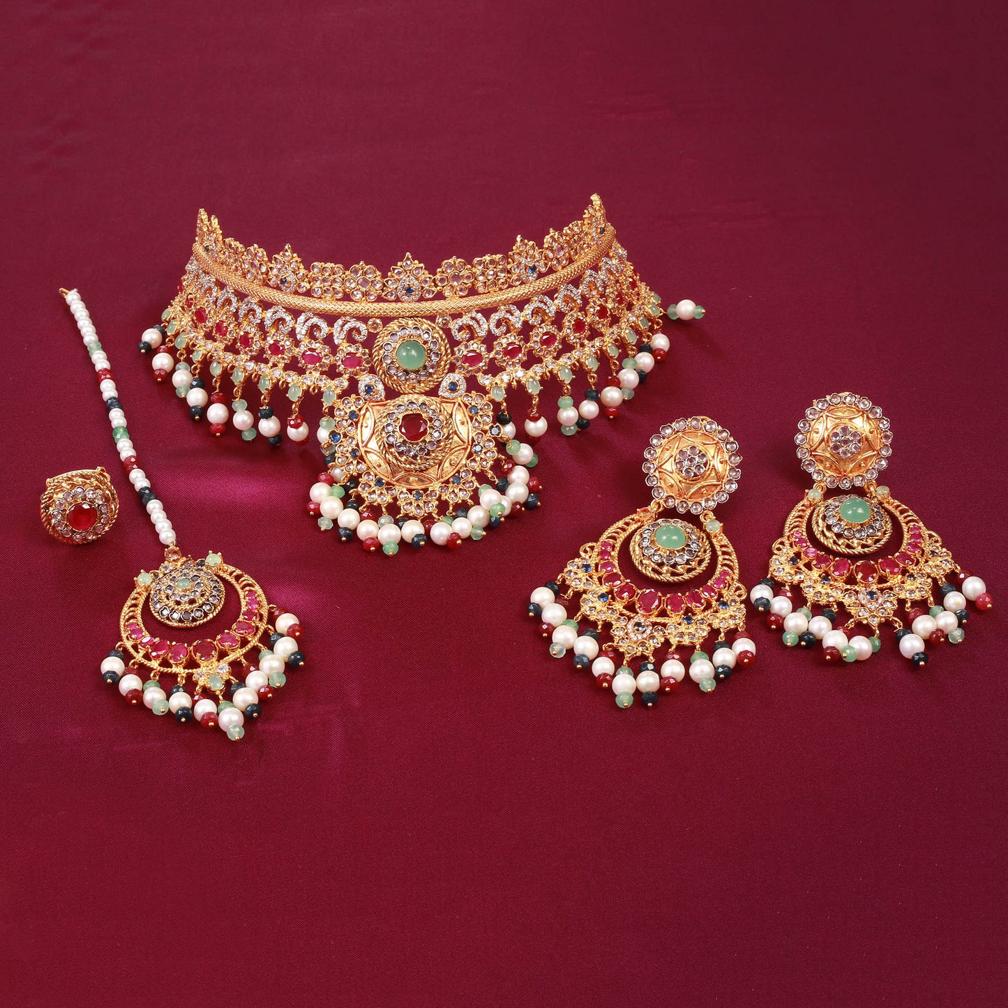 Necklace Earrings,Tika and Ring
