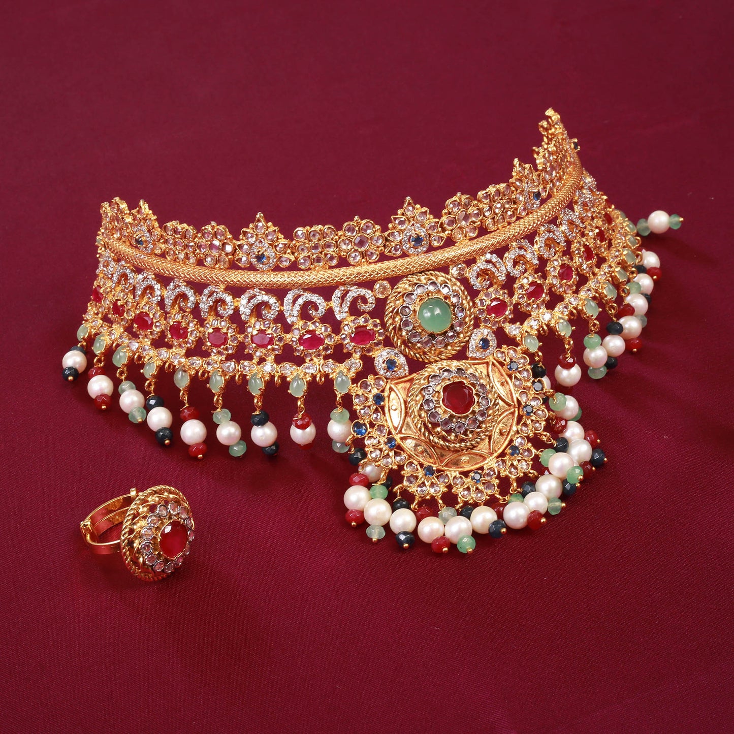 Necklace Earrings,Tika and Ring