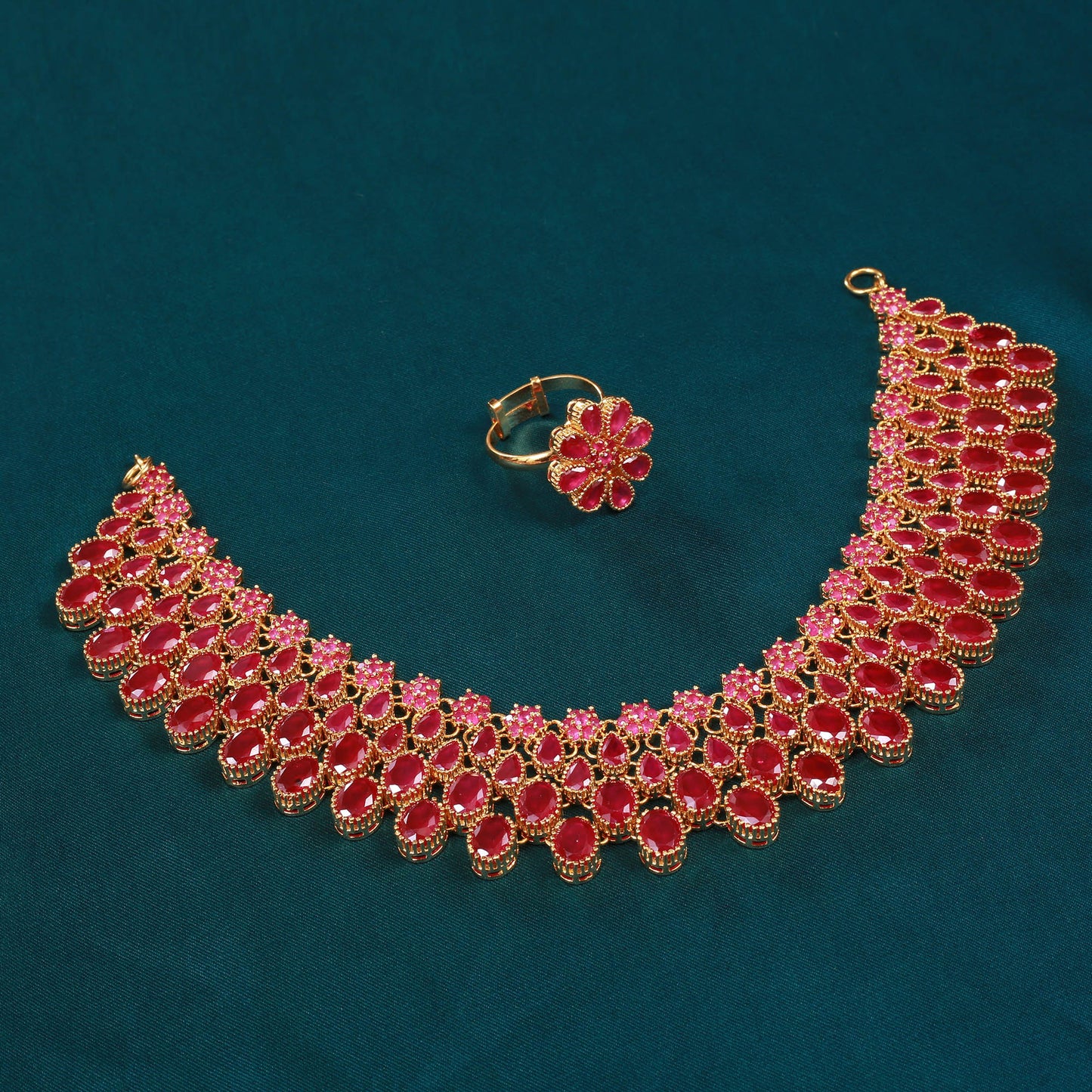 Necklace Earrings, TIka and Rings