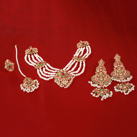 Necklace with Earrings, Ring and TIka