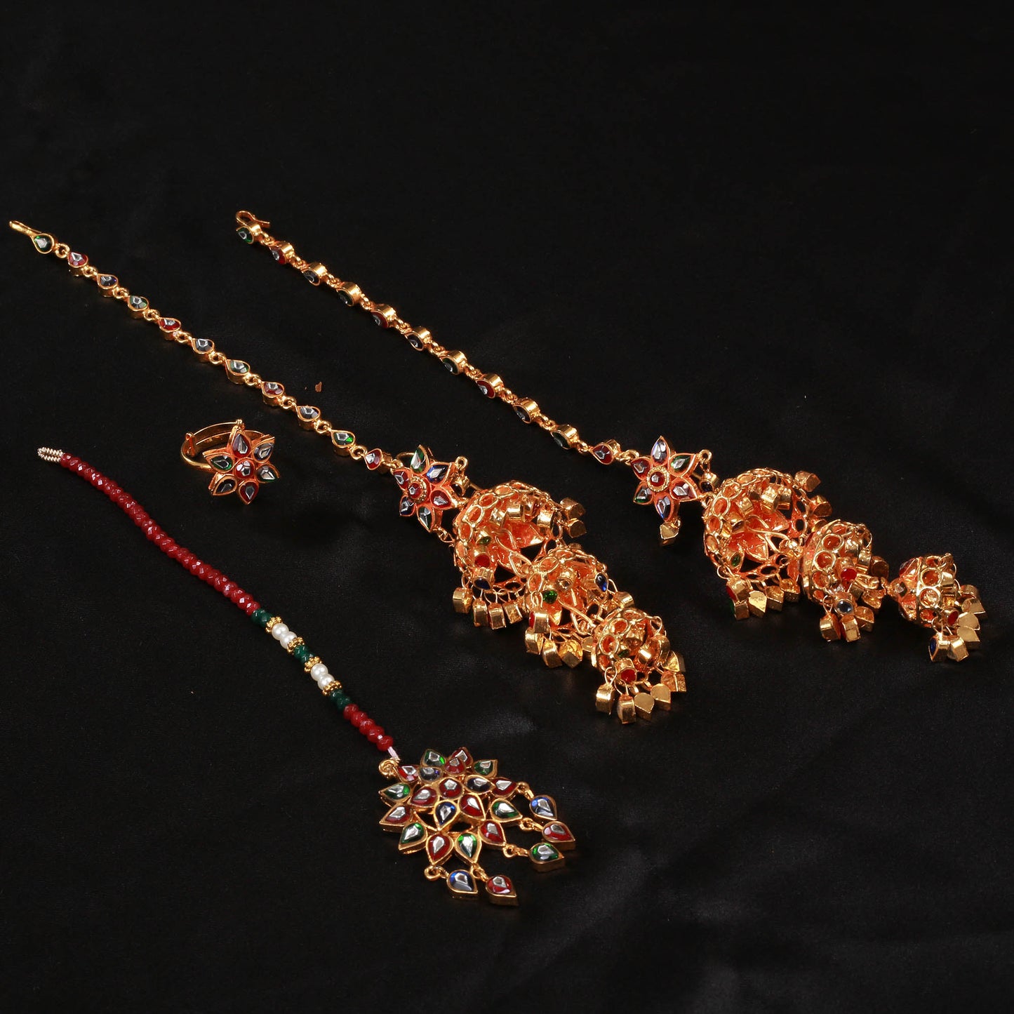 Maala Earrings, Tika and Ring