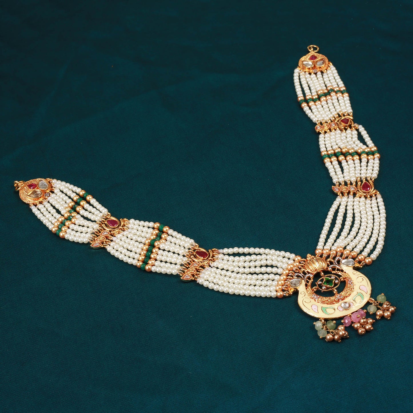 Necklace with Mala, Earrings and Tika