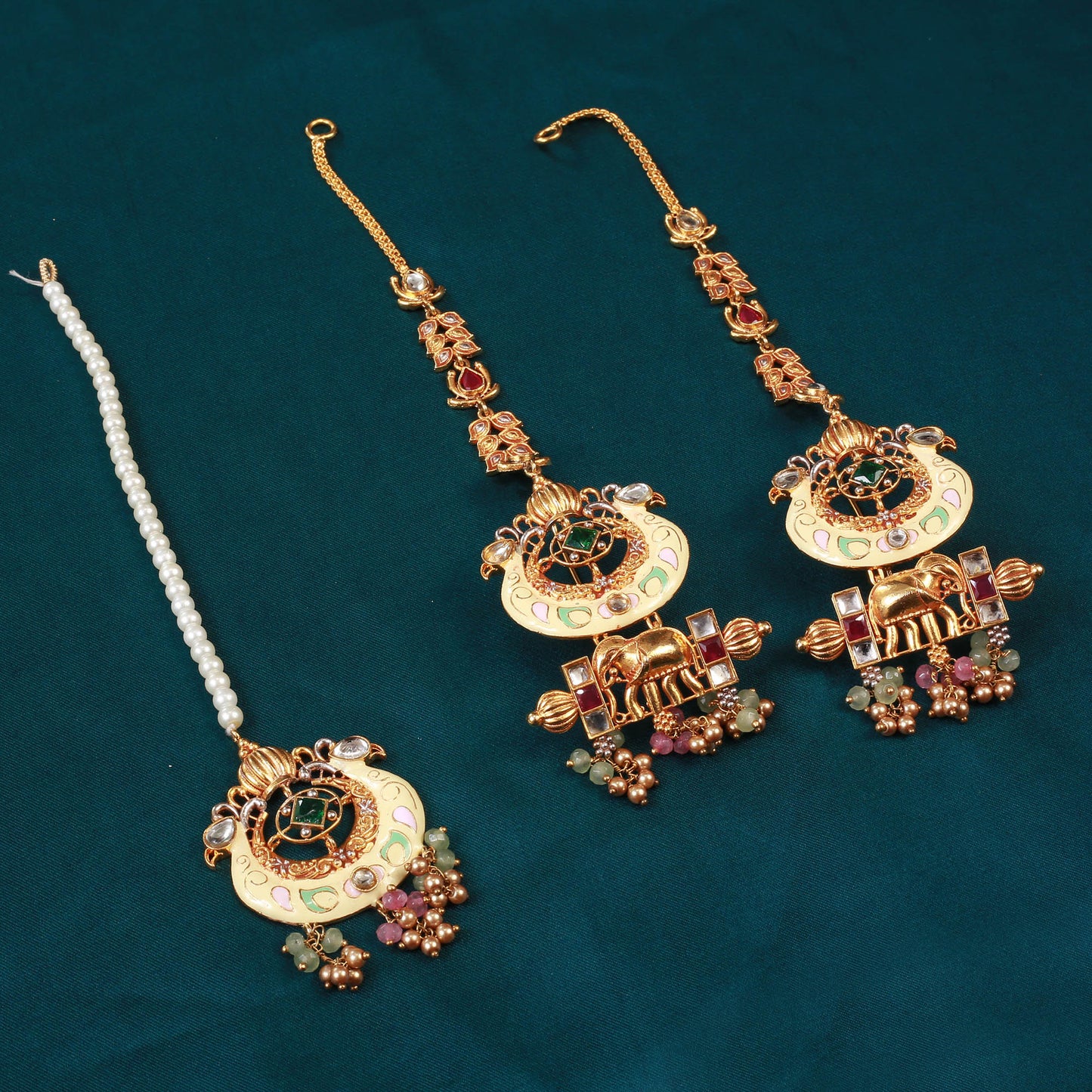 Necklace with Mala, Earrings and Tika