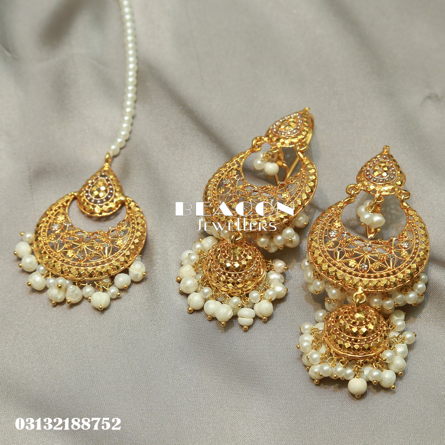 Necklace Set With Tika and Earrings