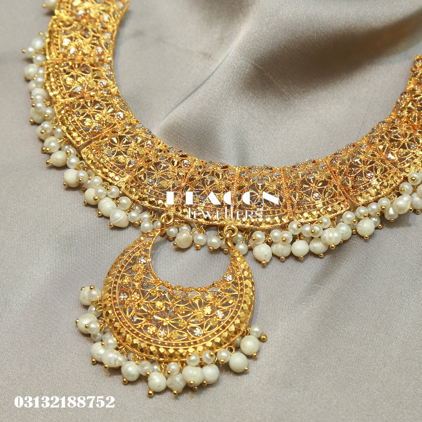 Necklace Set With Tika and Earrings
