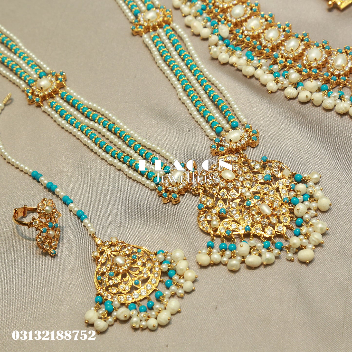 Choker Set Mala Ring Tika Bracelet and Earrings
