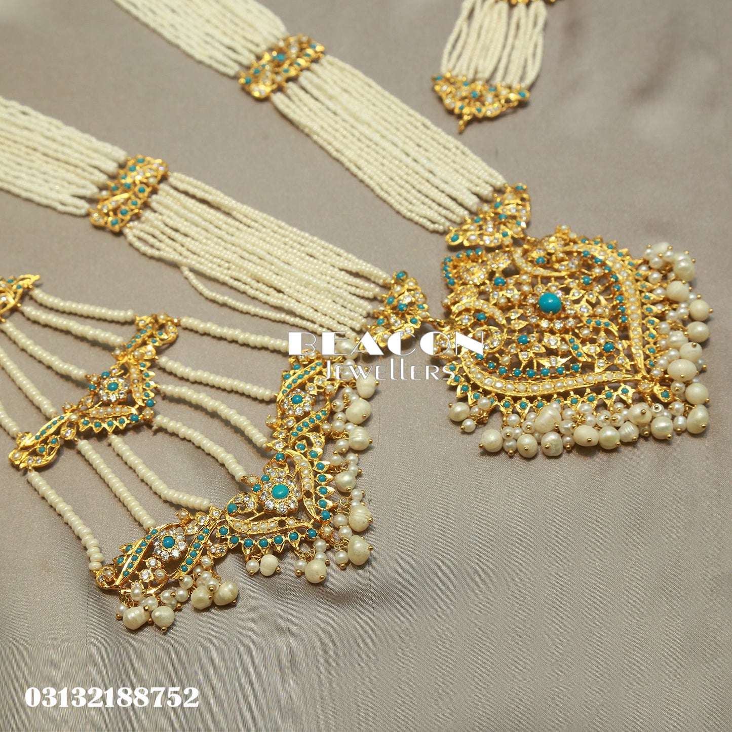 Choker Maala Ring Bindi Jhoomer and Earrings 03