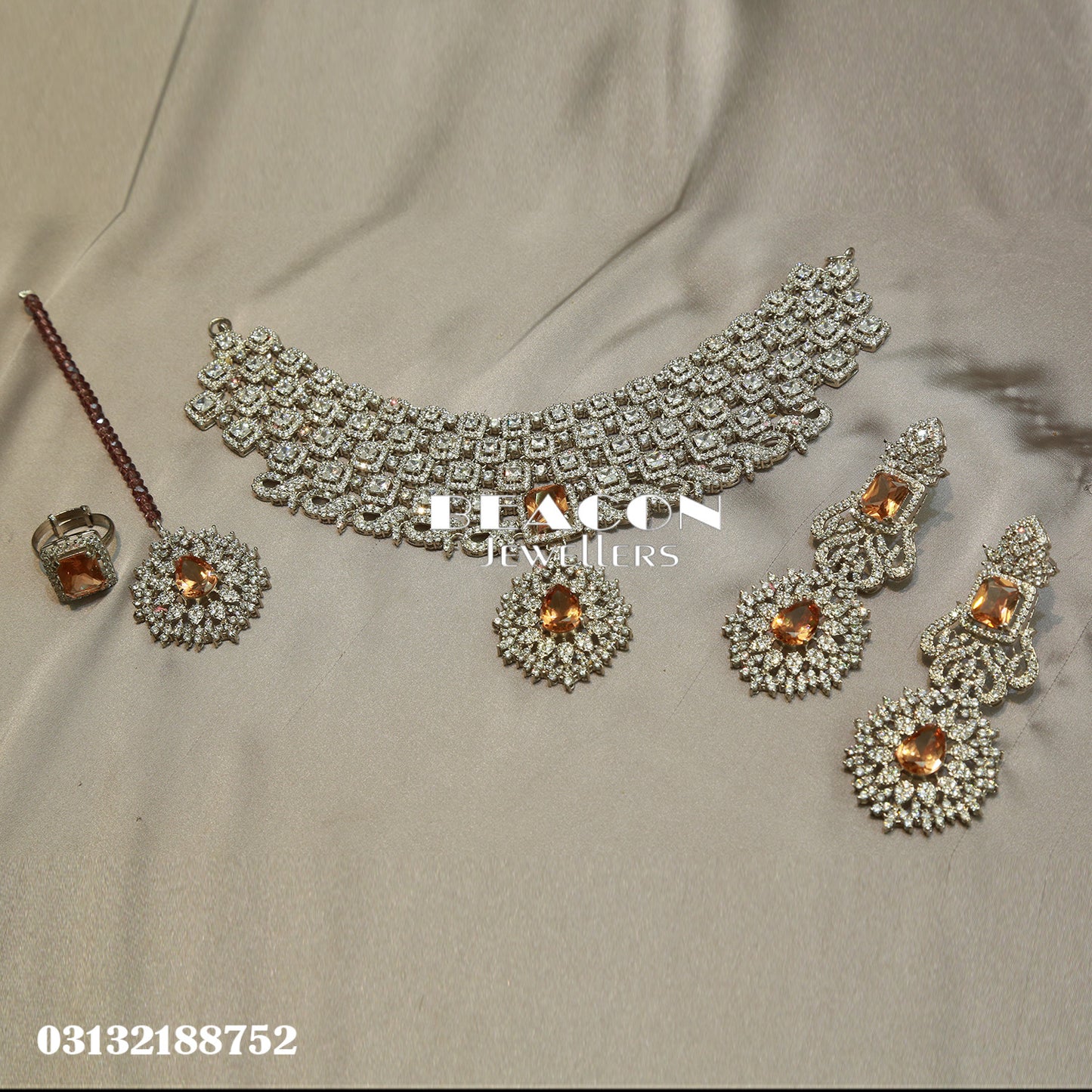 Necklace Set With Ring Tika and Earrings