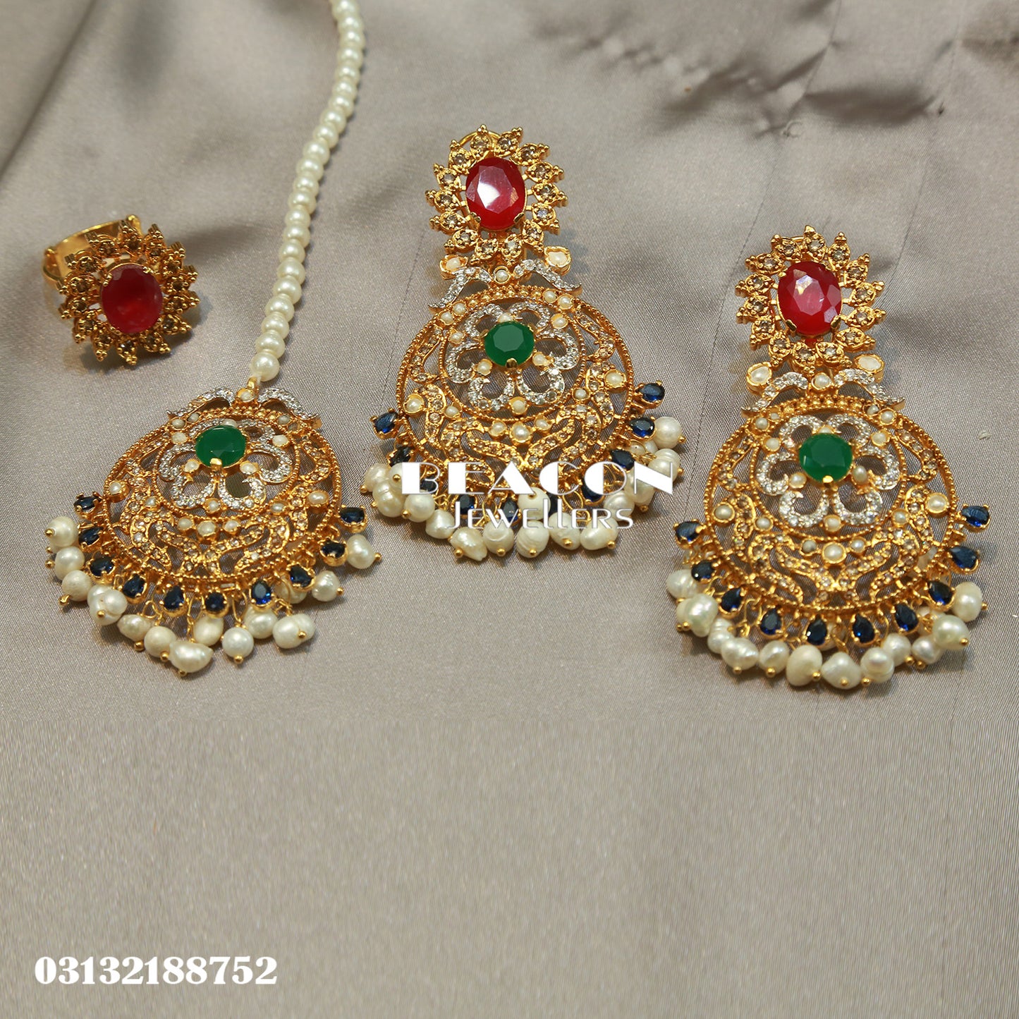 Necklace Set Ring Tika and Earrings