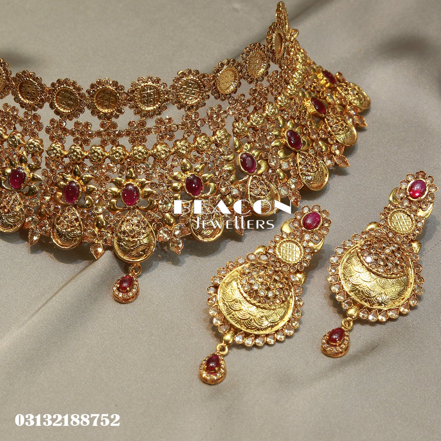 Necklace Set Ring Tika and Earrings