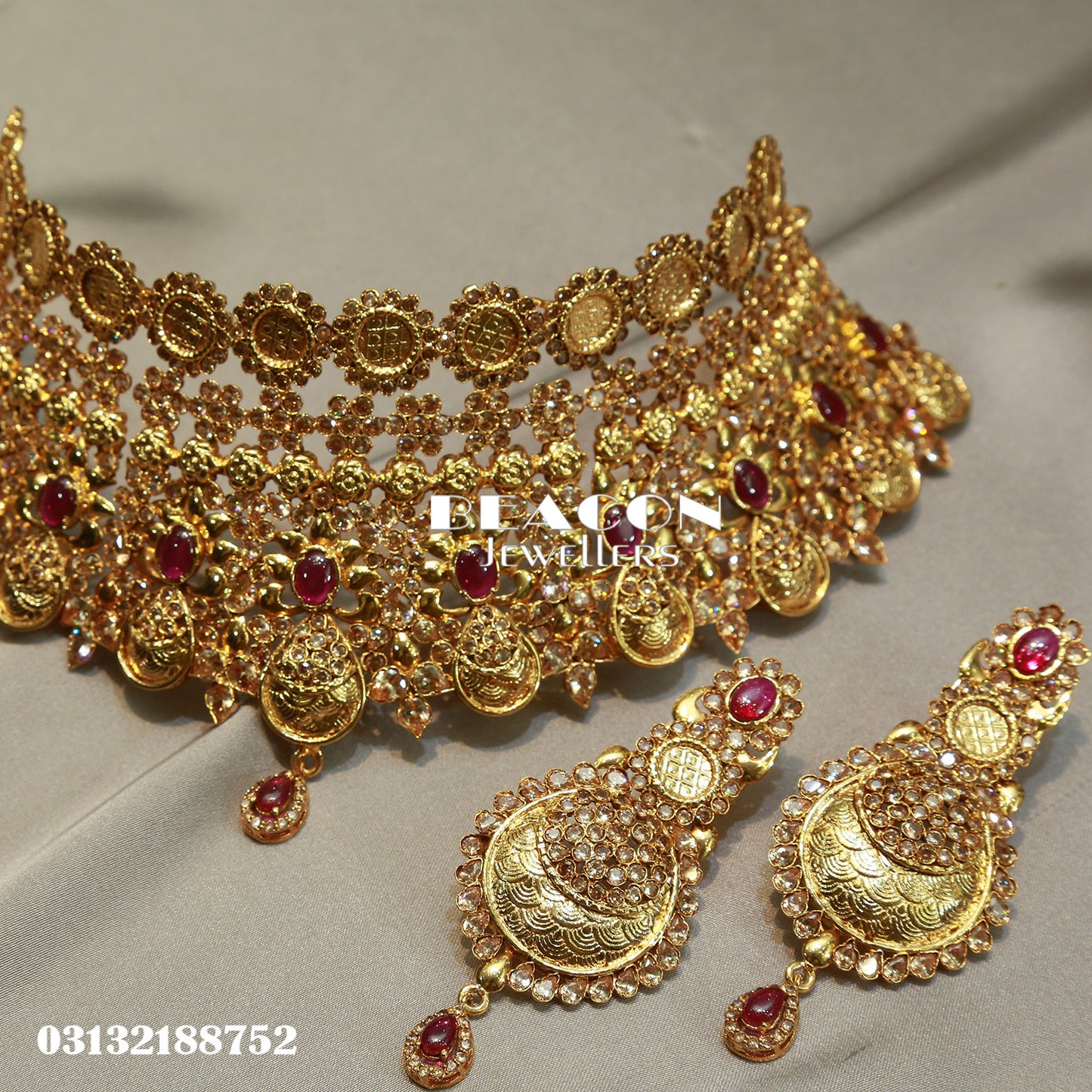Necklace Set Ring Tika and Earrings