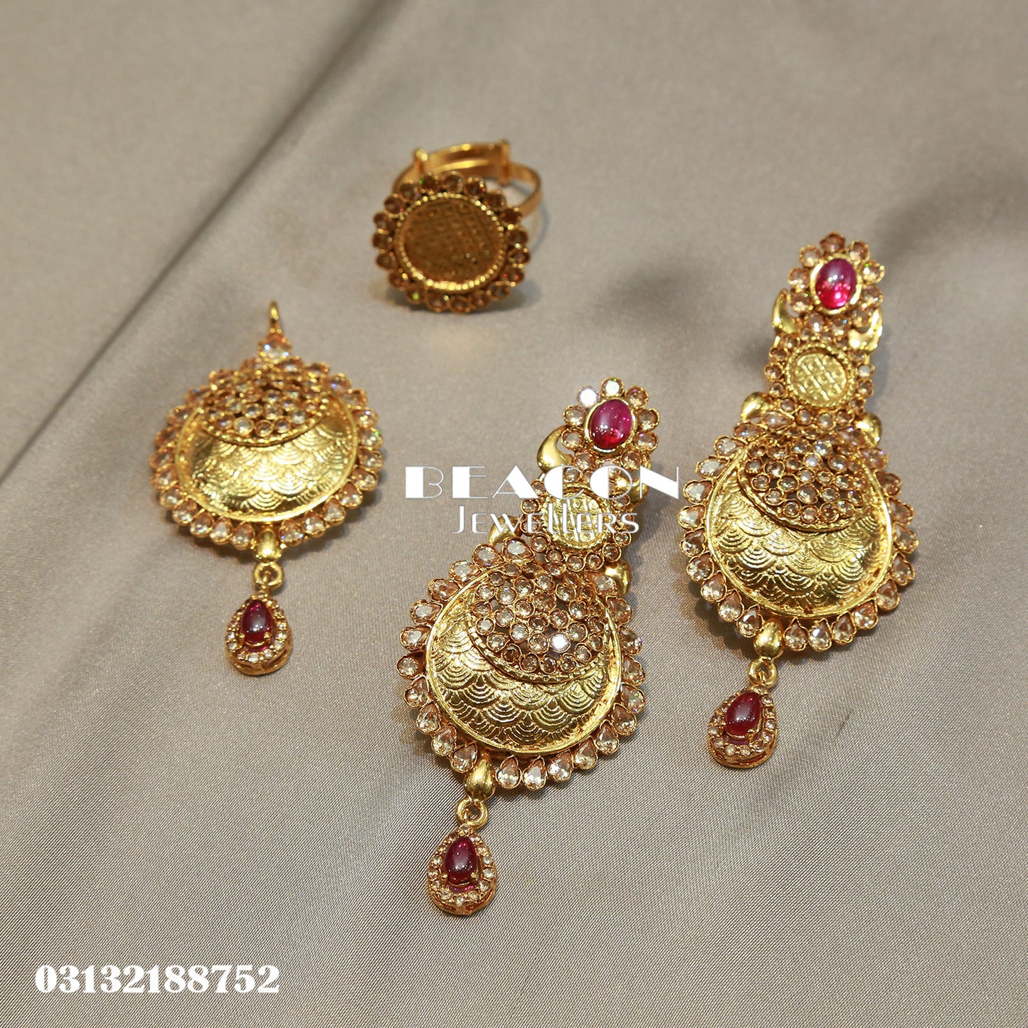 Necklace Set Ring Tika and Earrings