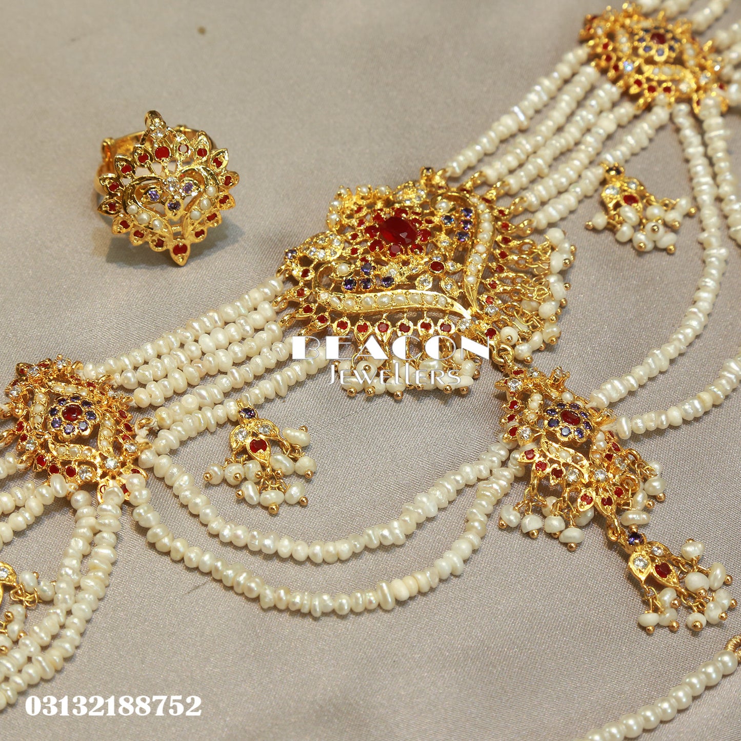 Choker Set With Mala Ring Tika Jhoomer and Earrings