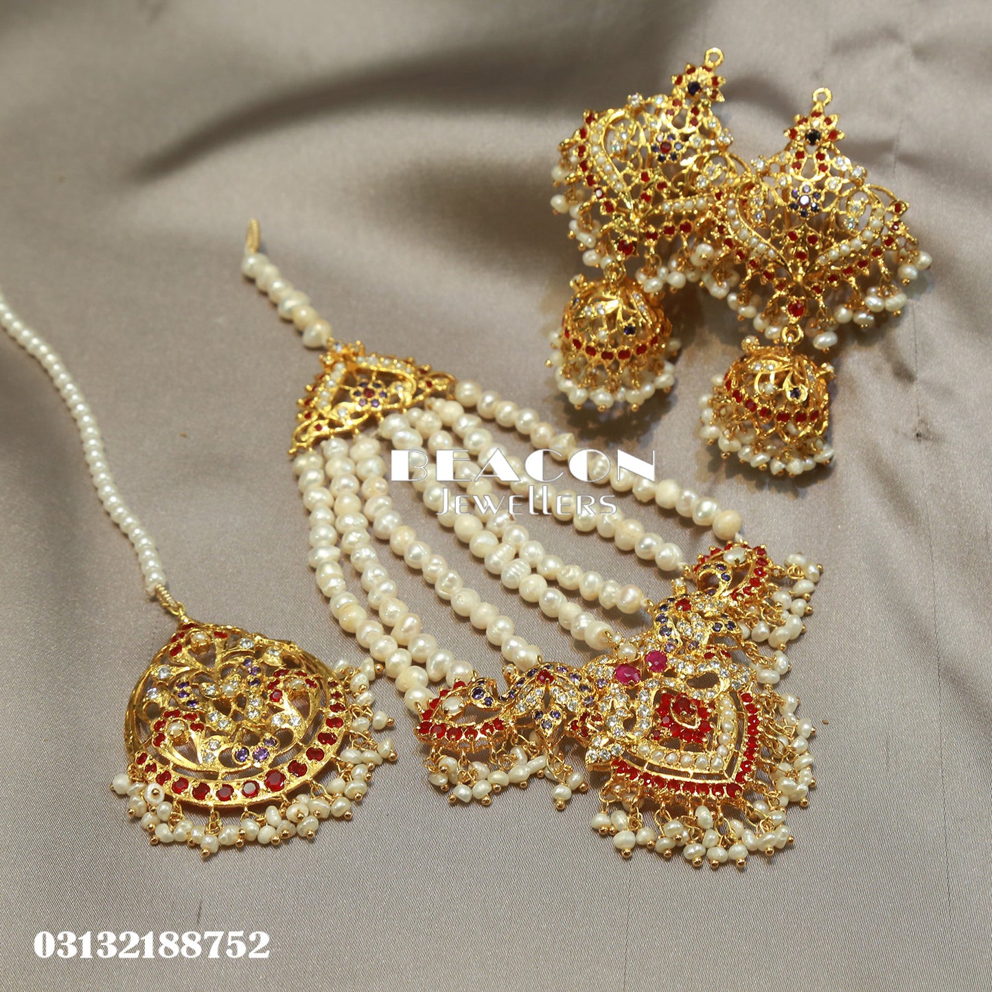 Choker Set With Mala Ring Tika Jhoomer and Earrings