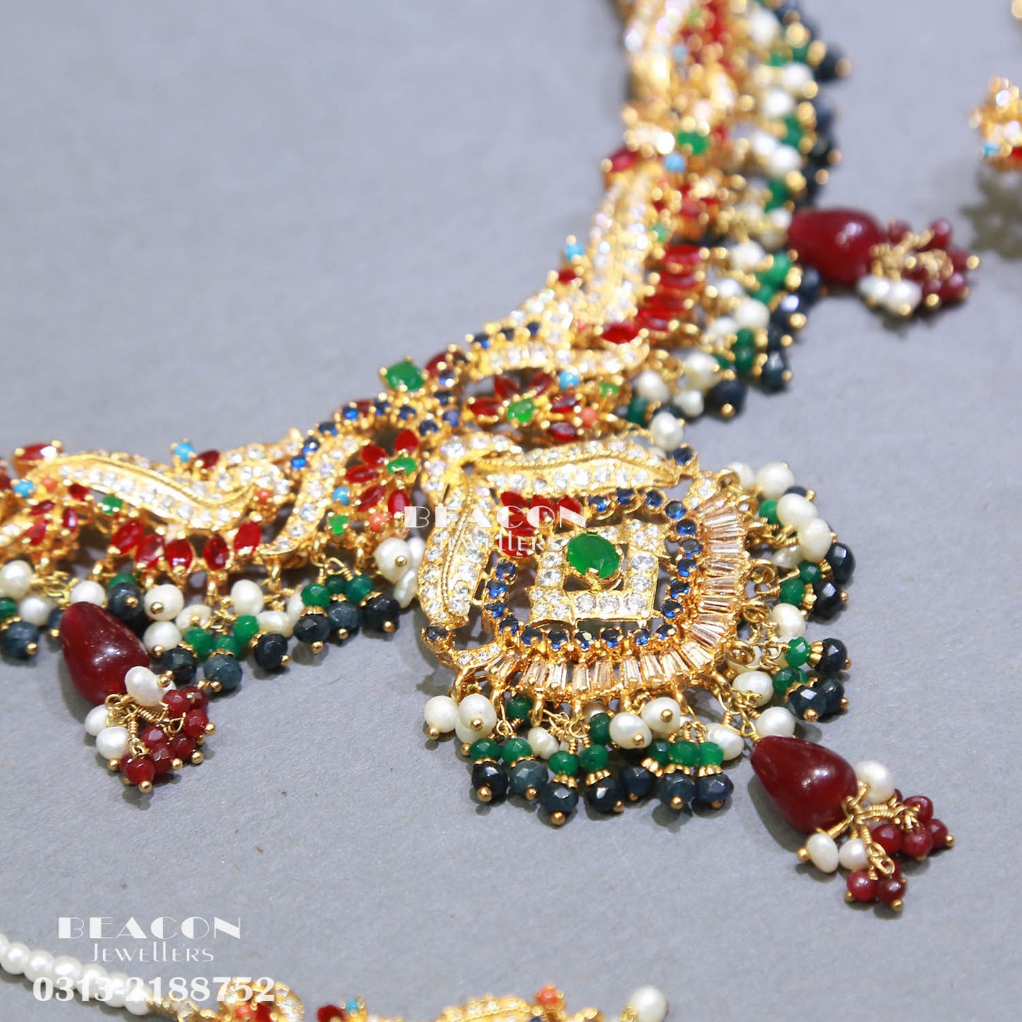 Necklace with Bindi and Earrings 45