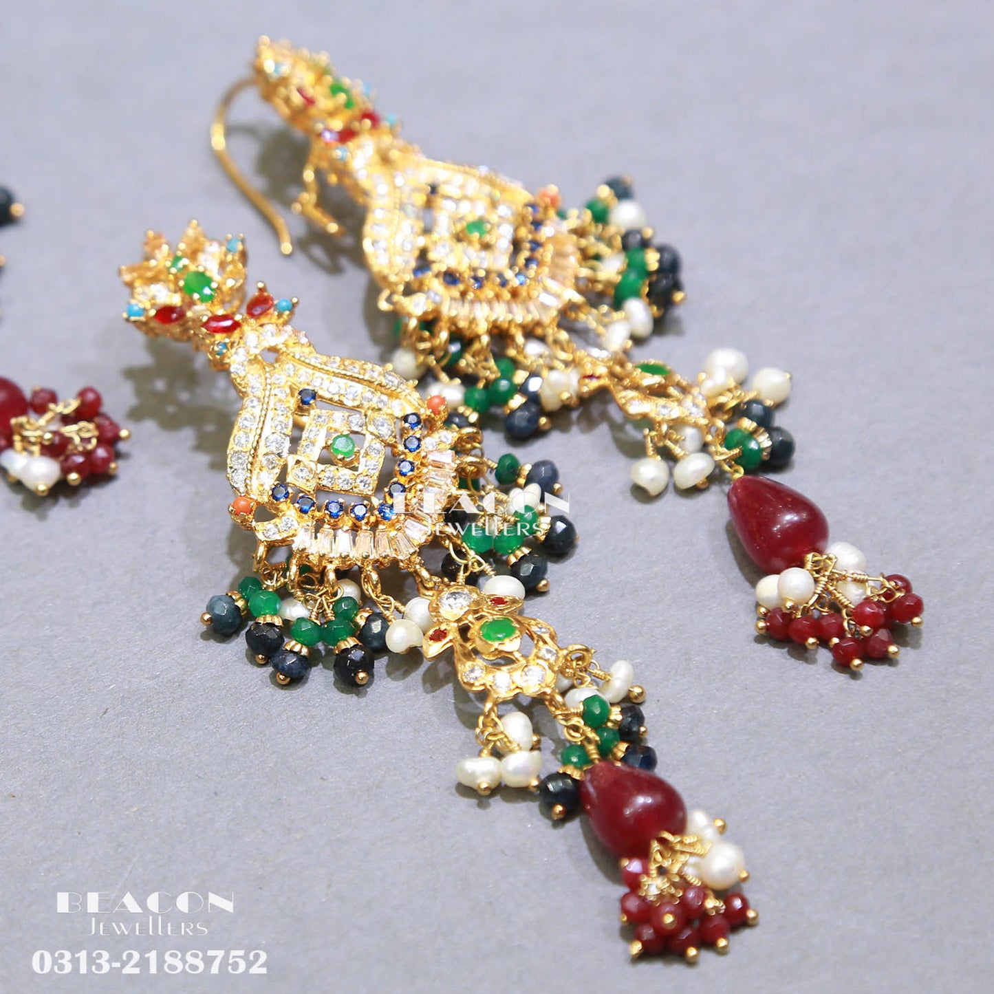 Necklace with Bindi and Earrings 45