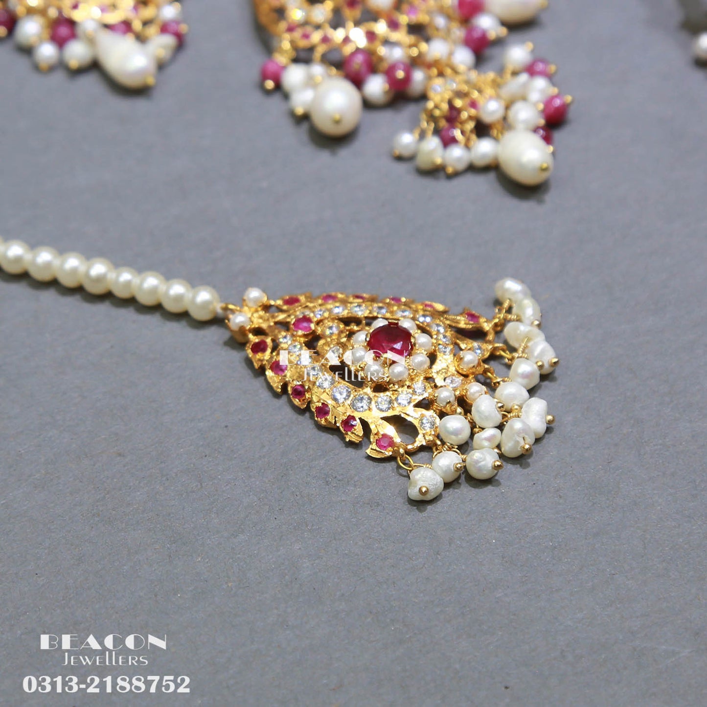Necklace with Bindi and Earrings 46