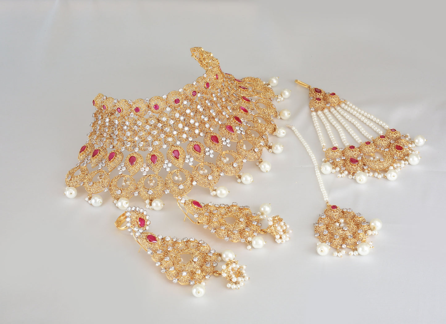 Choker Set Earrings Tika Jhoomar Ring