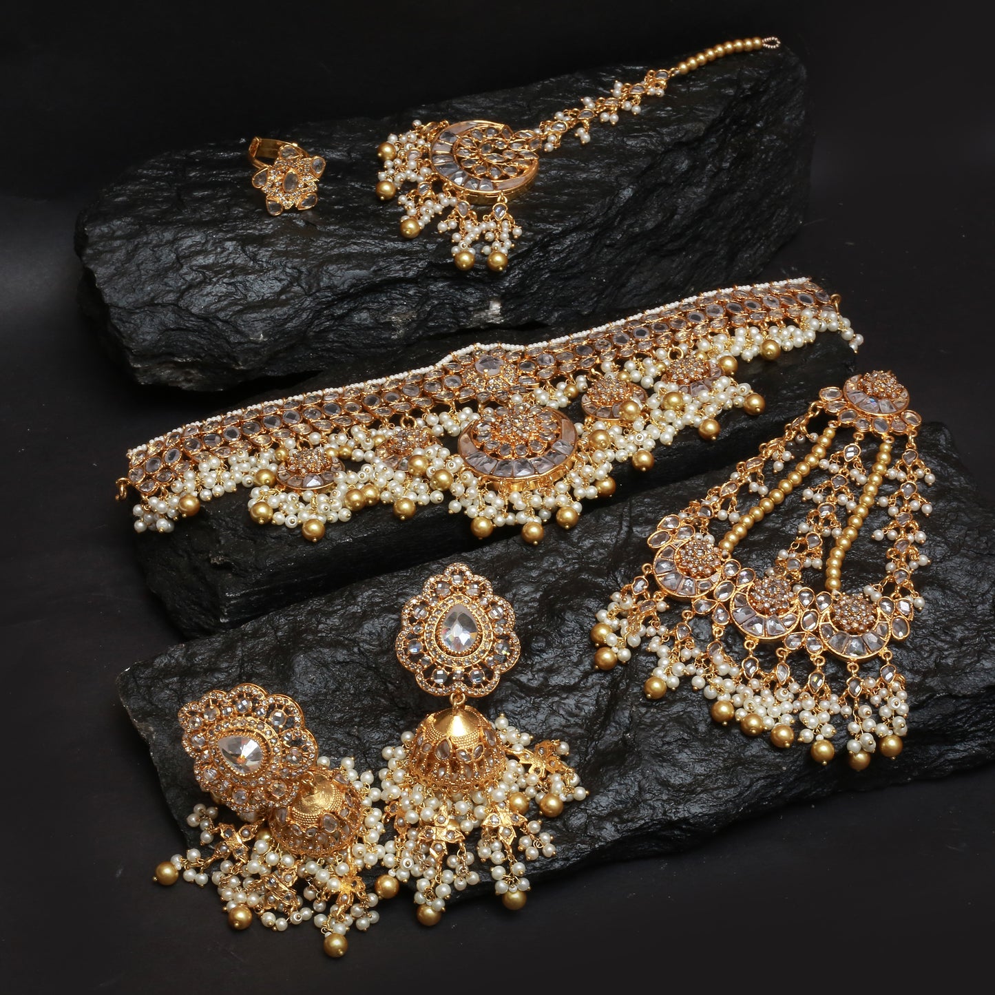 Choker Set With jhomkey Tika Jhomar Ring