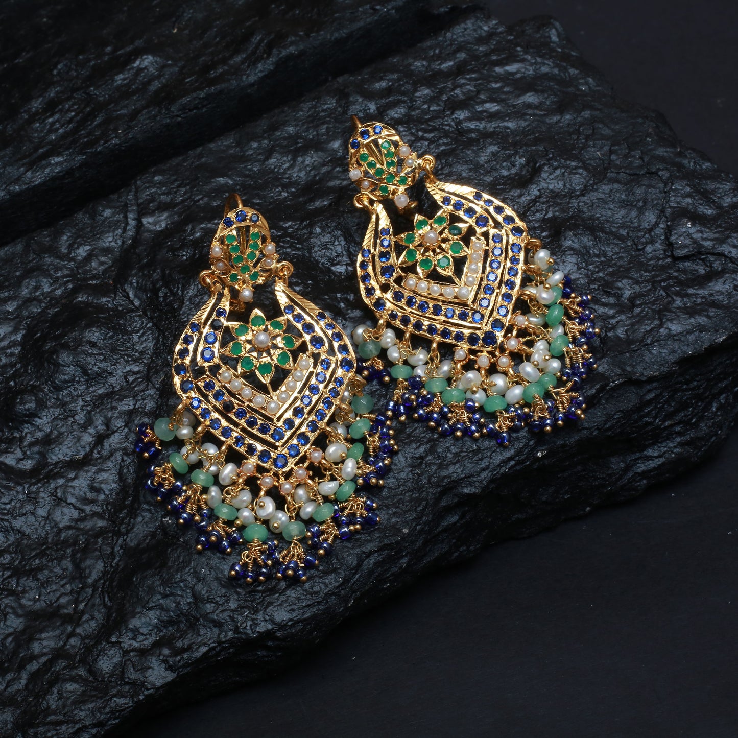 Earrings With Blue Tanzanite
