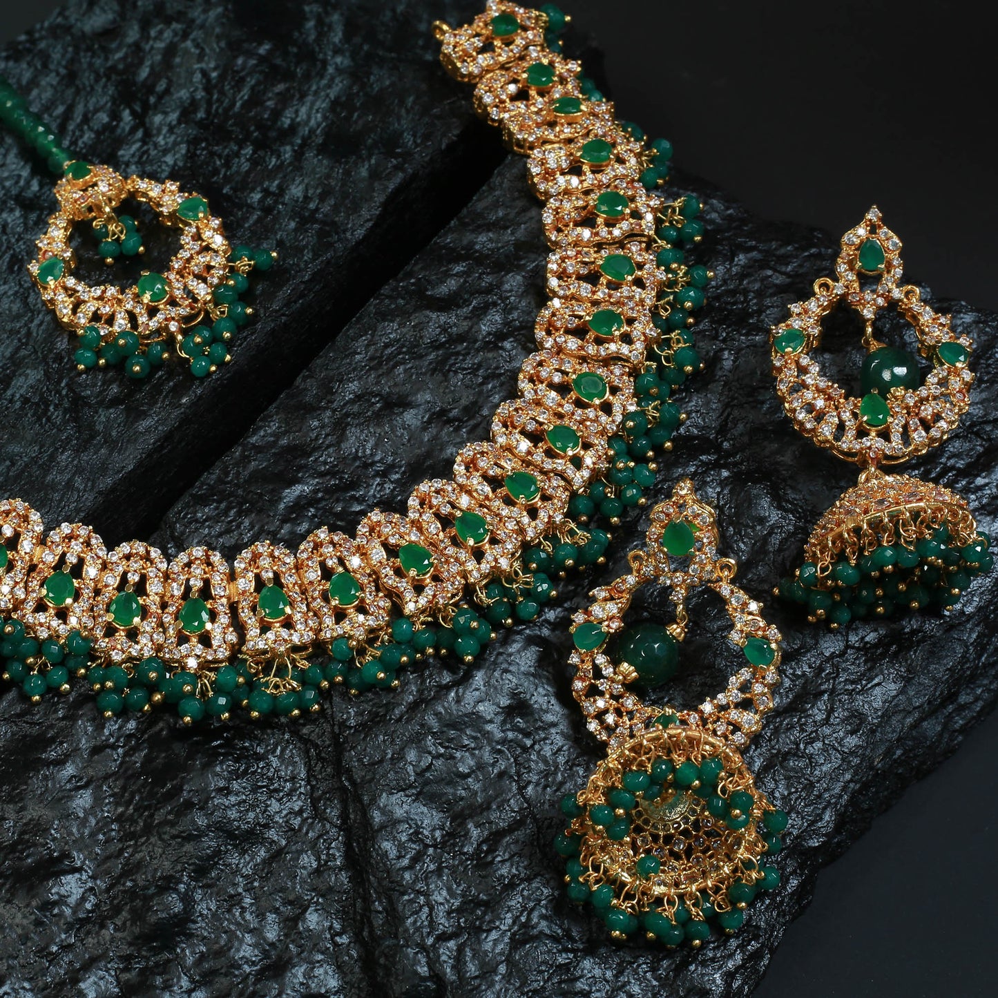 Necklace Set With Earring and Tika ,Jhoomar