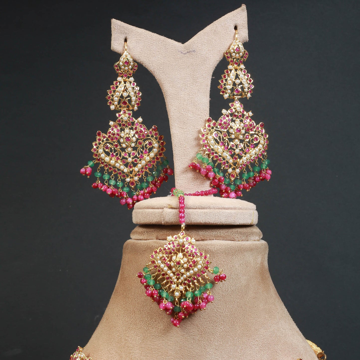 Necklace Set With Malla and Earring ,jhommar