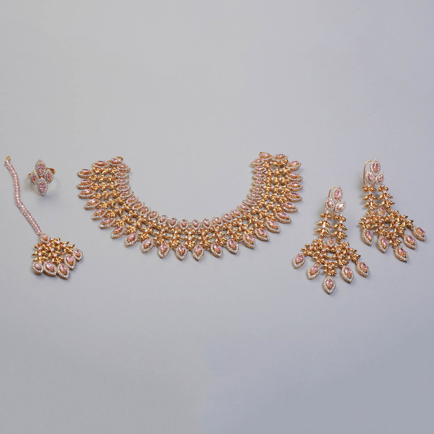 Necklace with Earrings, Ring and Tika