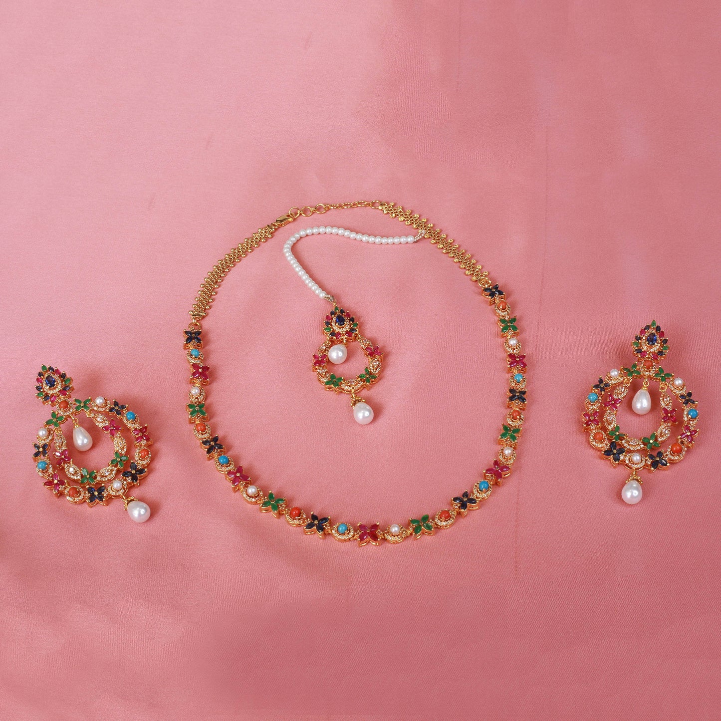 Necklace with Earrings and Tika