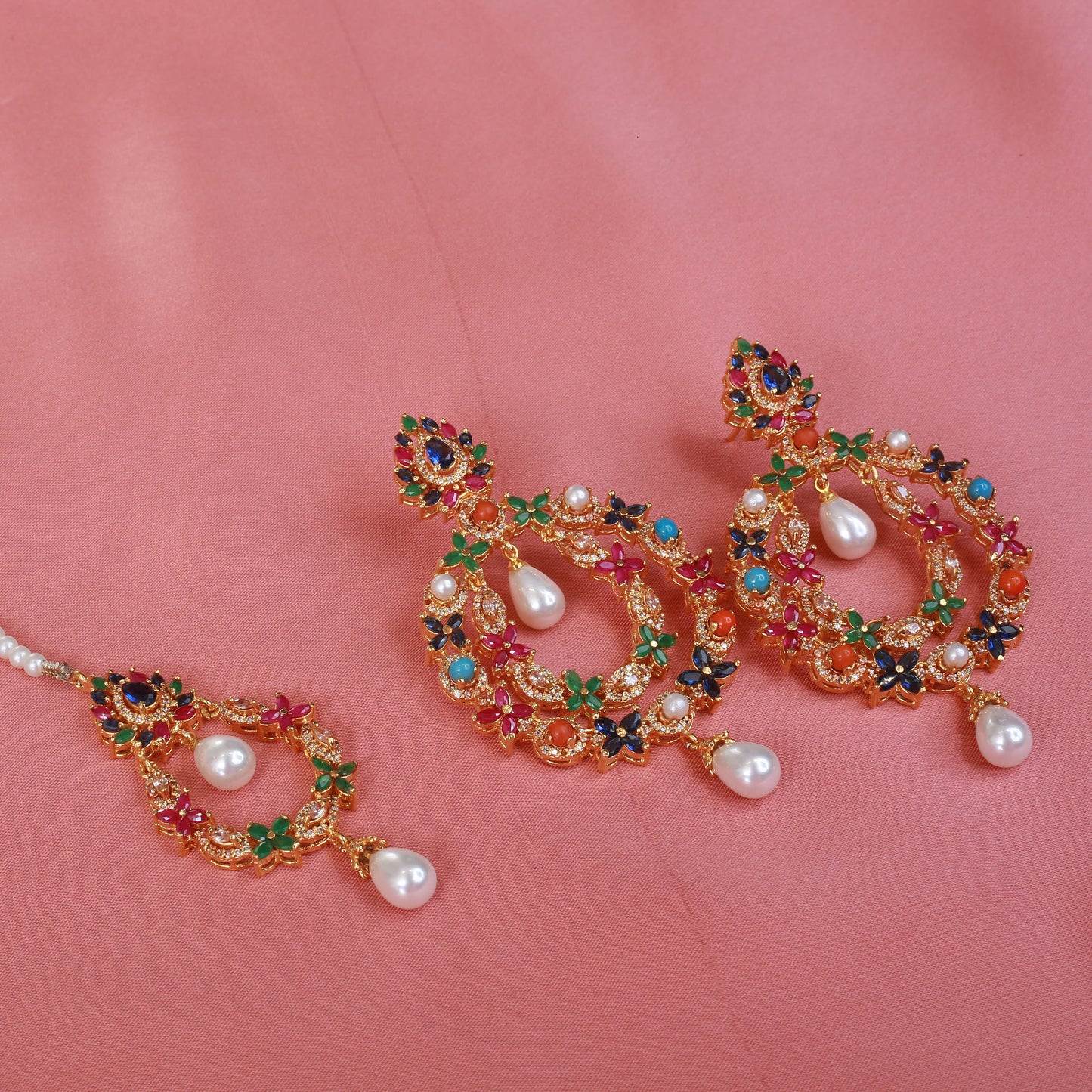 Necklace with Earrings and Tika