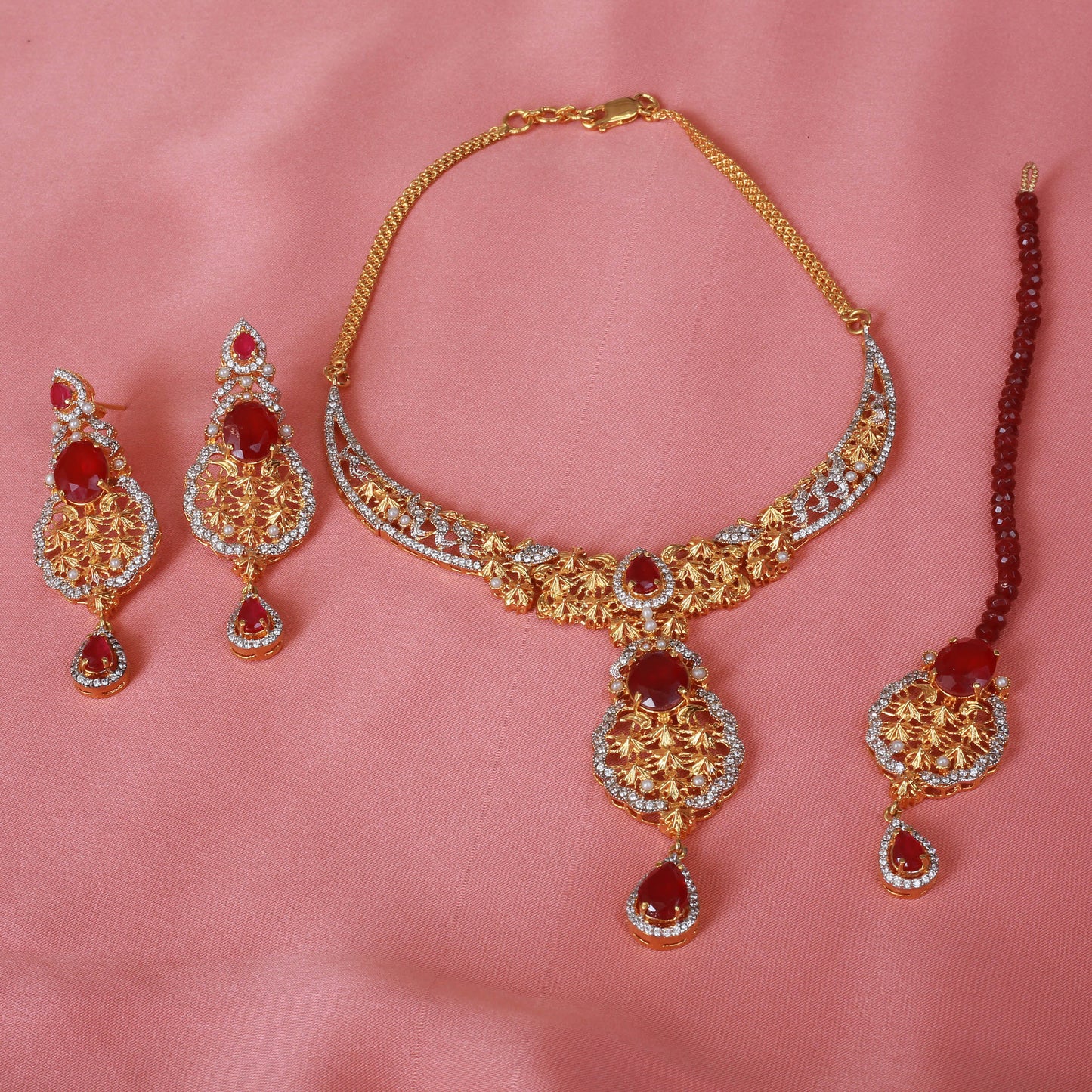 Necklace with Earrings and TIka