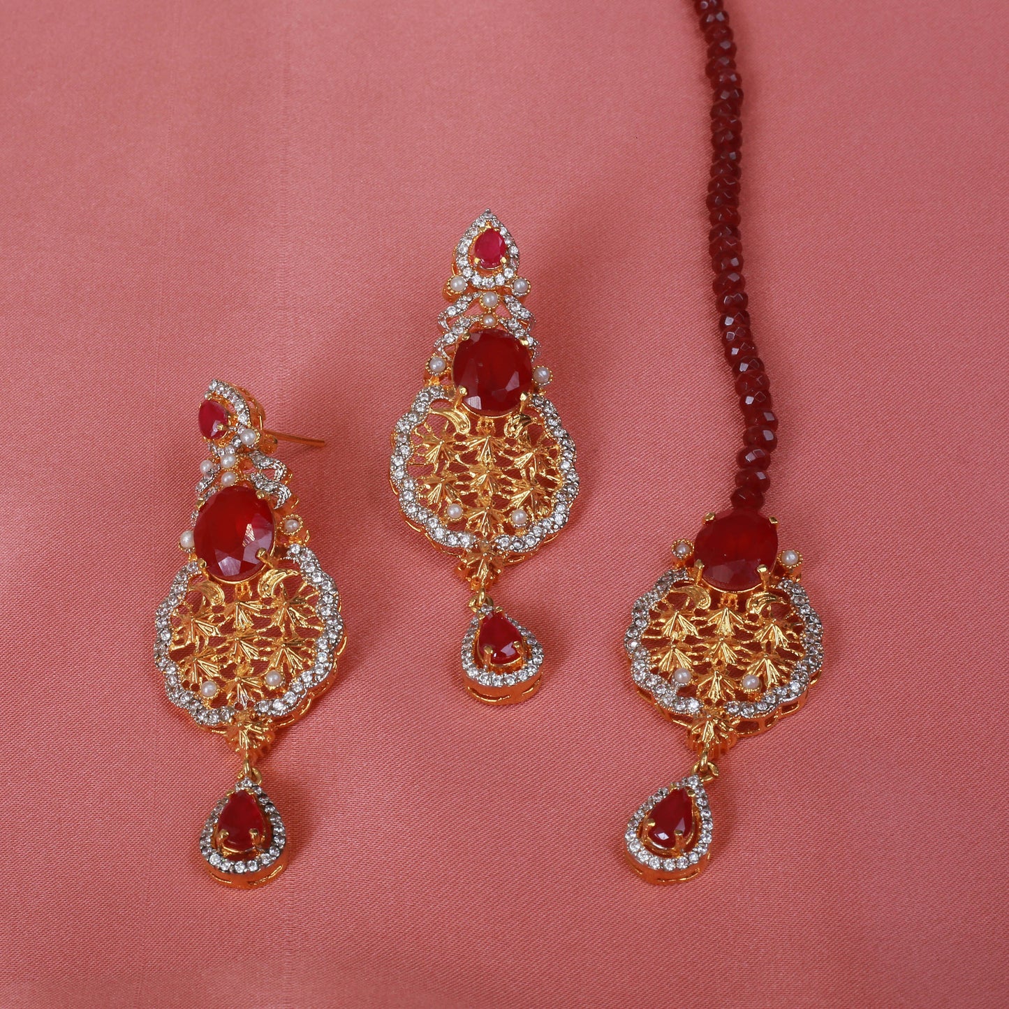 Necklace with Earrings and TIka