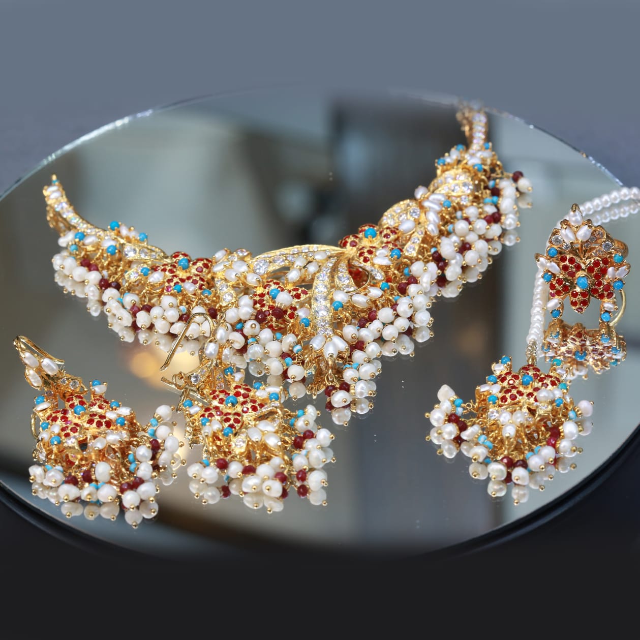 Necklace Ring Bindi and Earrings 25