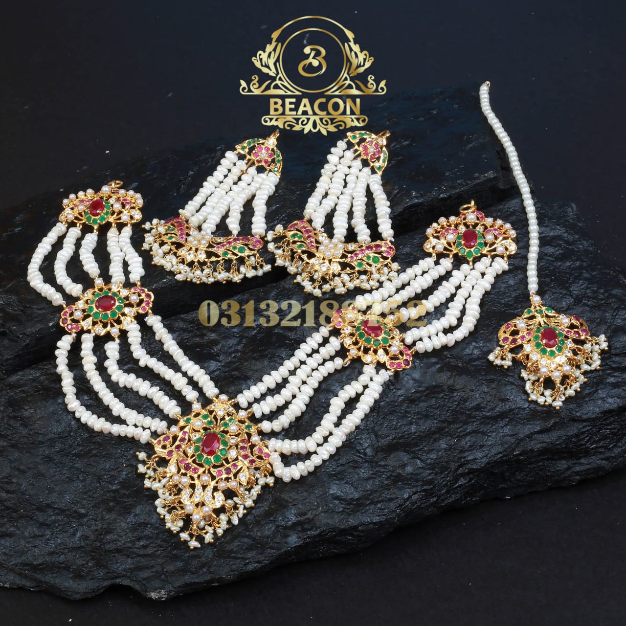 Necklace with Earring And Tika