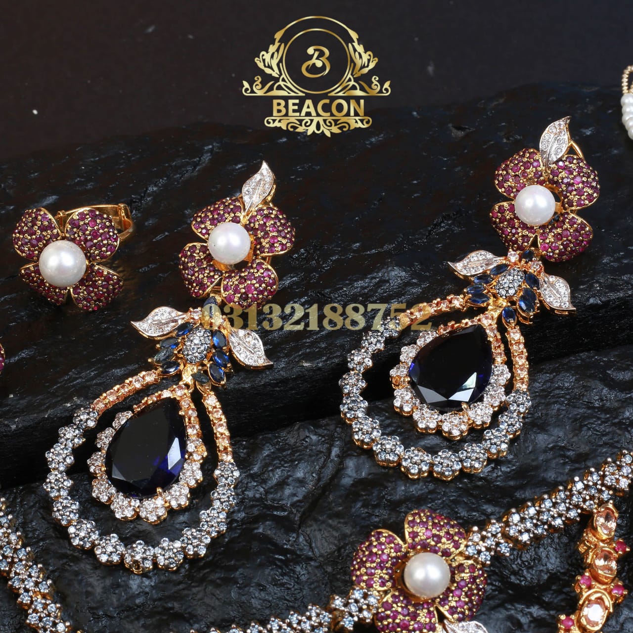Necklace Set with Earning and Ring