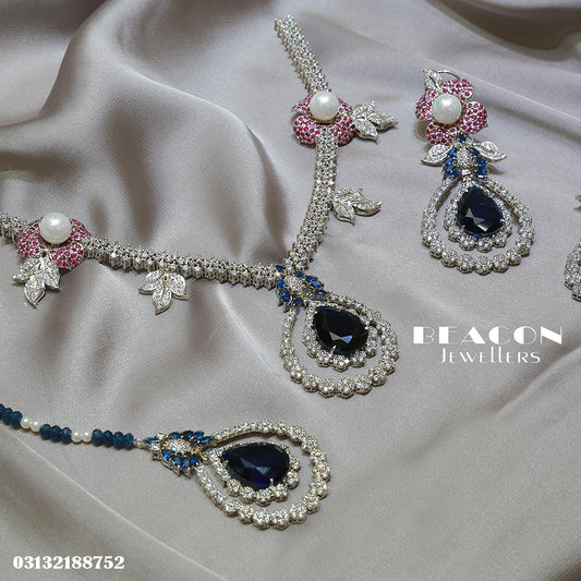 Necklace with Bindi and Earrings 06