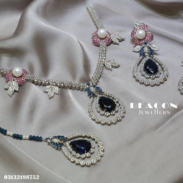 Necklace with Bindi and Earrings 06
