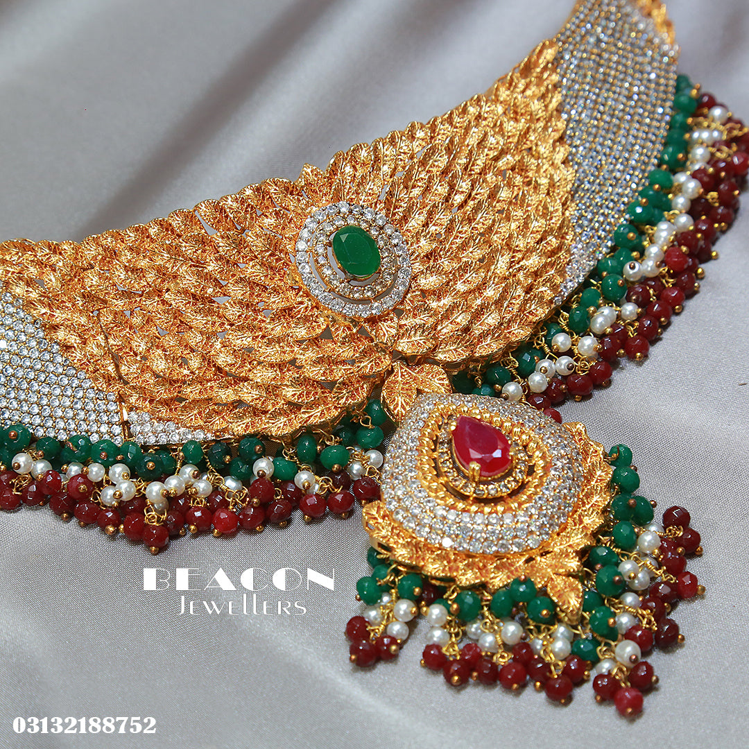 Choker Set With  Mala Tika and Earrings