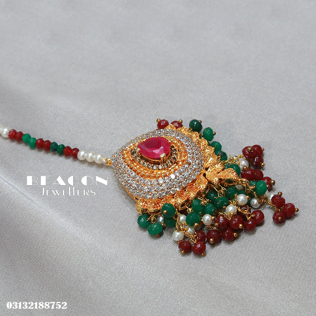 Choker Set With  Mala Tika and Earrings