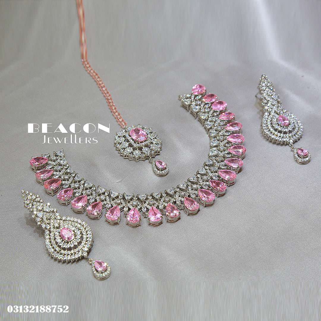 Necklace Set With Tika  and Earrings